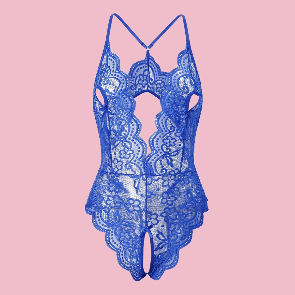 Hollow Crotchless Women\'s Bodysuit Slim Fit Erotic Mesh Lace Jumpsuit Bodysuit Summer Sexy Fashion Sleepwear Sex Dress 2024