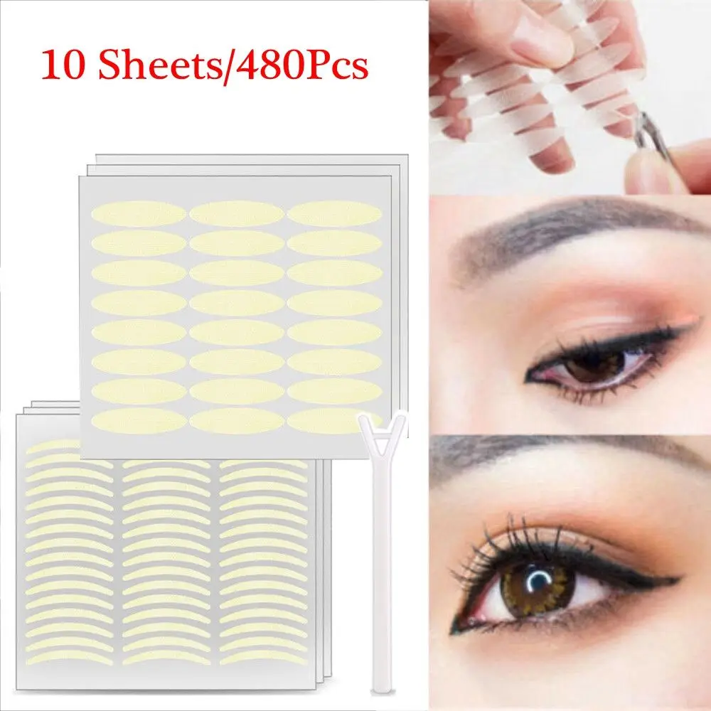 480Pcs Makeup Tool Invisible Breathable Double Side Eyelid Transparent Eye Makeup Tape Eyelid Stickers