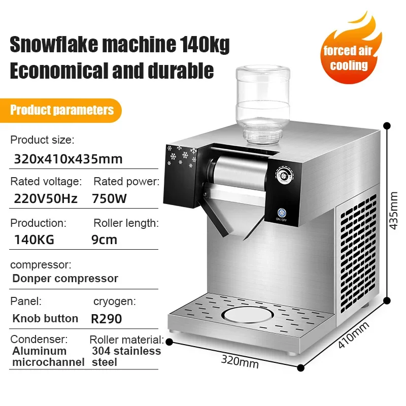 Máquina de hielo coreana Bingsoo con copos de nieve, máquina para hacer nieve afeitada, crema Kakigori Mesin Es, afeitadora de 110V y 220V, refrigeración por aire