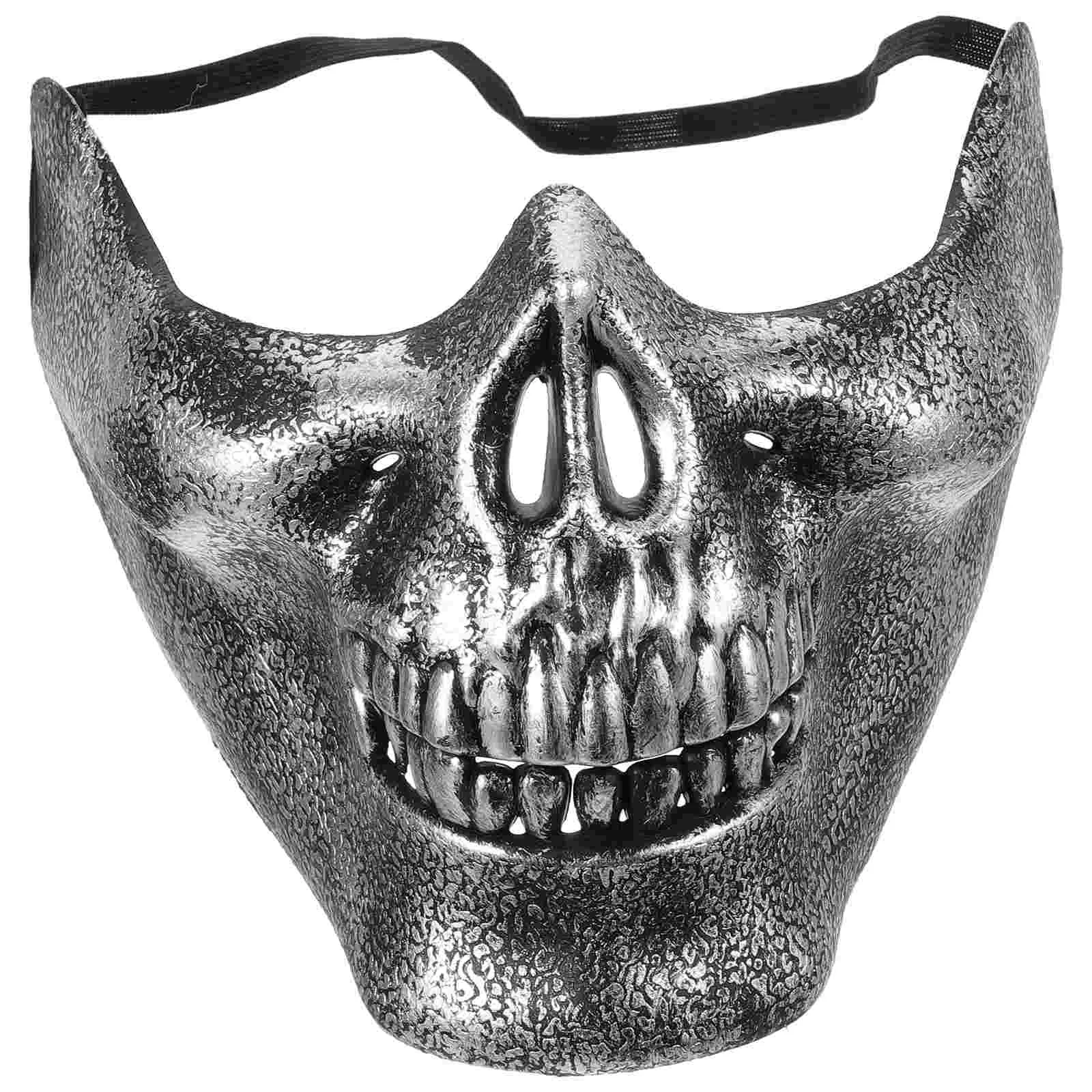 

Unisex Adult Skull Style Half Face Mask Cosplay Mask Masquerade Mask (Silver) skull style mask unisex mask
