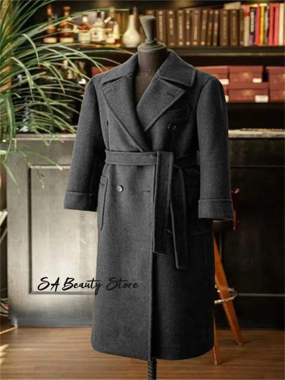 

Зимняя шерстяная ткань, британская деловая повседневная мужская длинная куртка, однобортная мужская длинная куртка