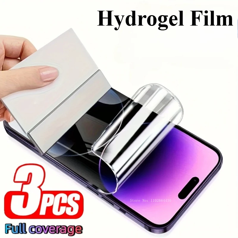 

3pcs Soft Full Coverage Hydrogel Screen Film for IPhone 13 Mini Water-Based Gel Film for IPhone 13 Pro Max HD Screen Protectors
