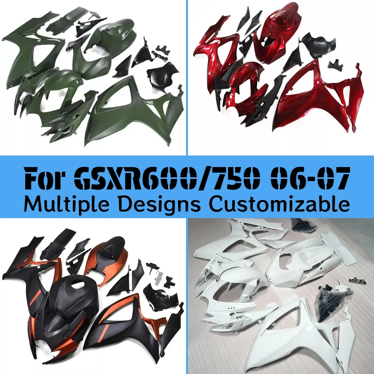 

GSXR600/750 2006 2007 Motorcycle Modification Accessories Fairings for GSXR 600 750 06 07 Complete Fairing Kit