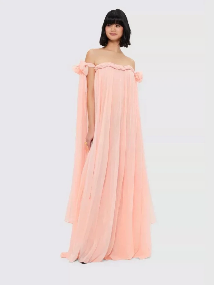 Summer Socialite Sexy Fairy Style One Neck Ribbon Design Pleated Loose Jumpsuit Dress