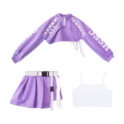 Jazz Dance Costume for Women Girls Sexy Purple Hip Hop Clothes for Nightclub DJ Performance Dance Stage Costume Dance Attire