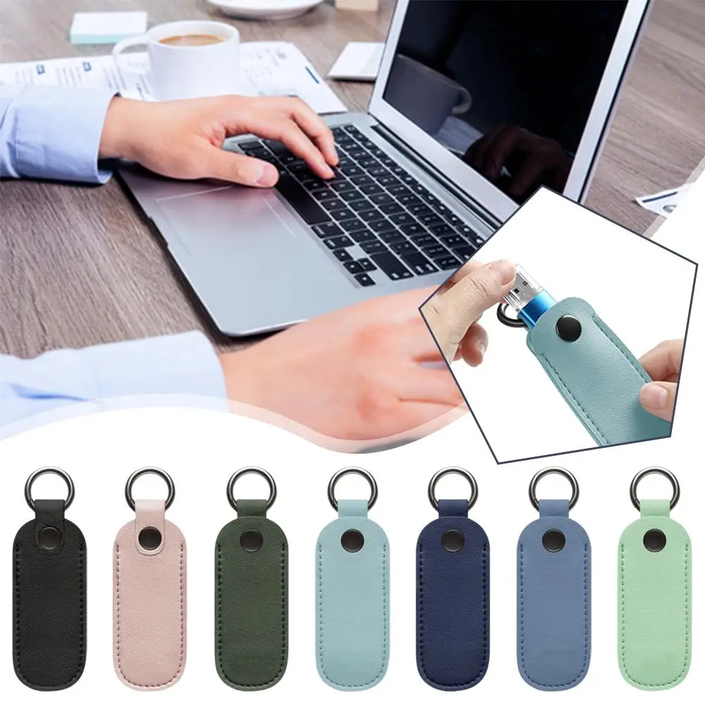 

Leather U Disk Pouch Key Holder USB Flash Drive Storage Pendrive Memory Case Bag Stick Cover Protective S1H4