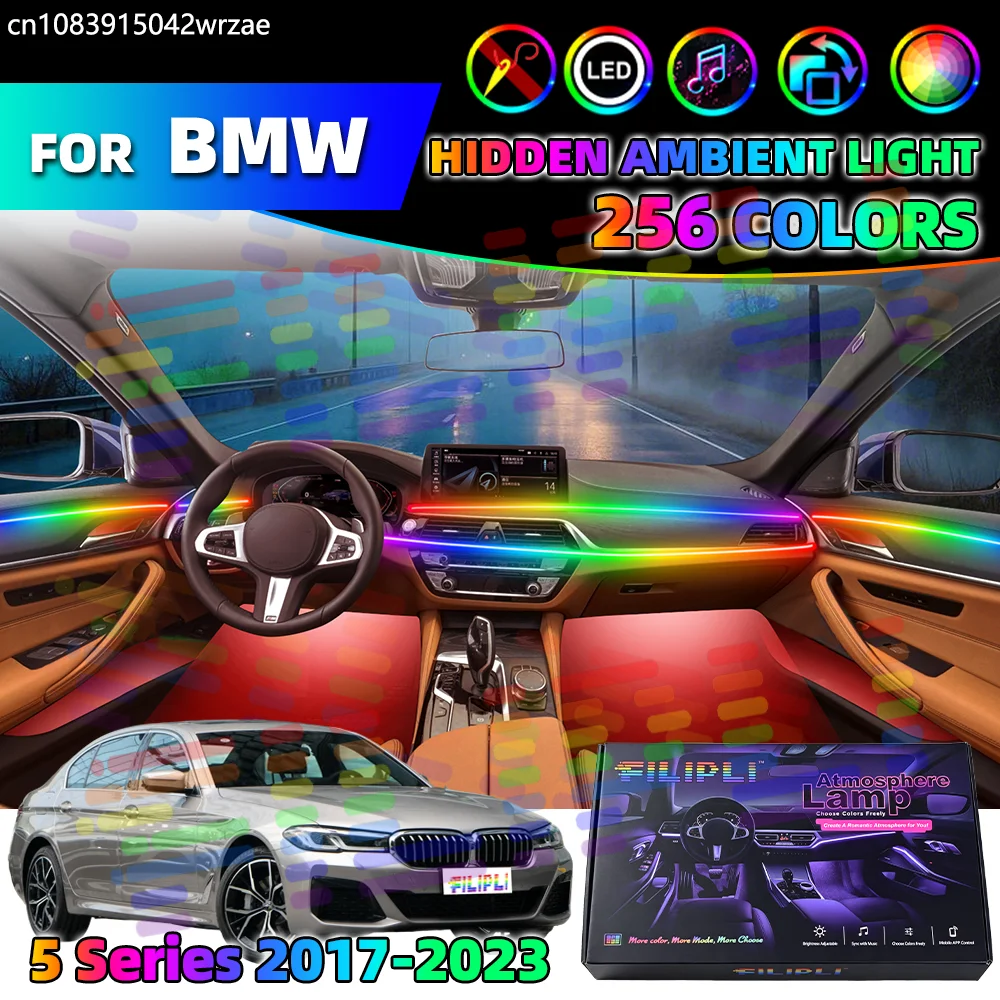 

For BMW 5 series G30 G38 G31 F90 Ambient Lights Strips Streamer Ambient Strip Light Kit App Music Control Auto Decorative Lamp S