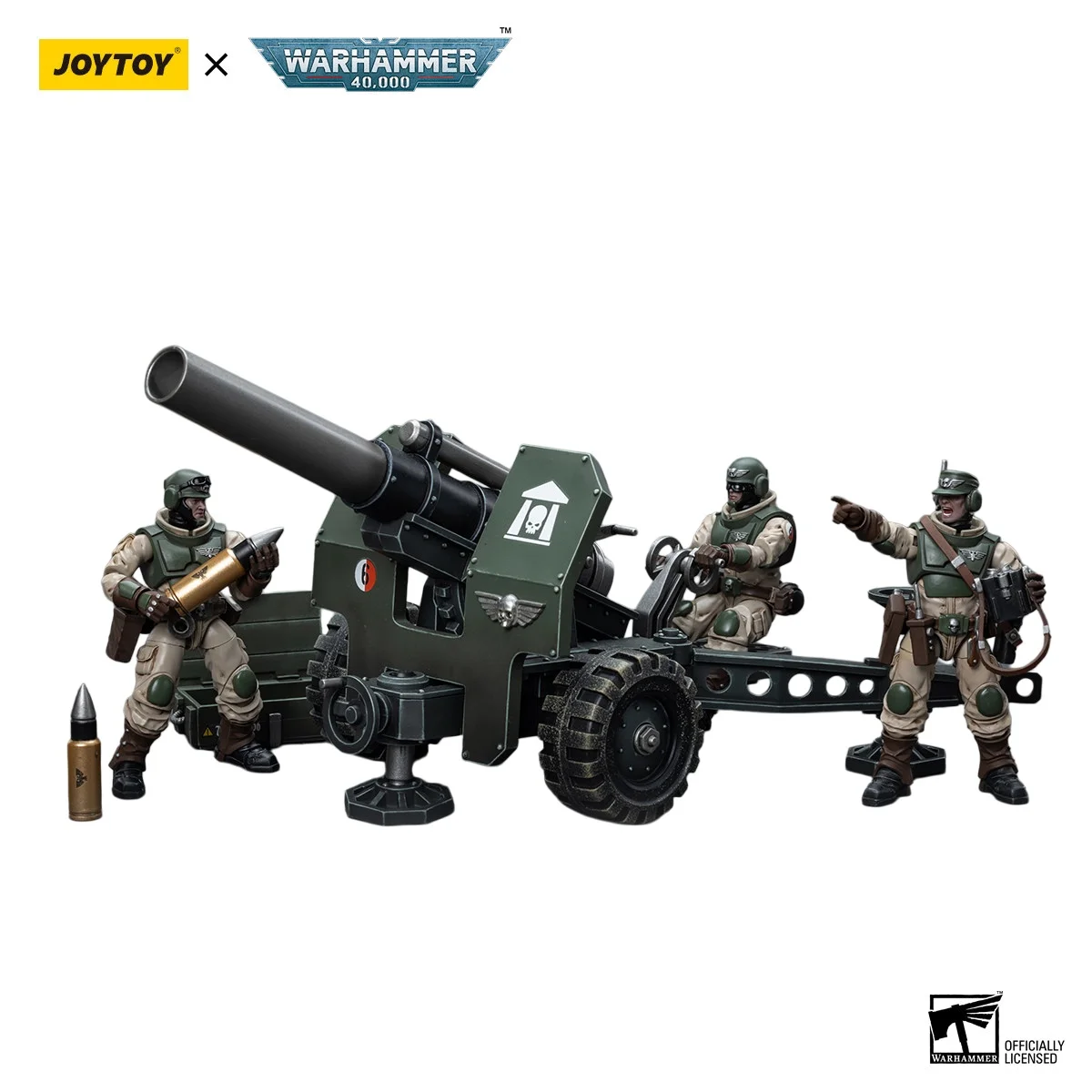 

Фигурка JOYTOY Warhammer 40000/40k Astra Militarum Ordnance Team с полевым орудием Bombast, модель, подарок, украшение