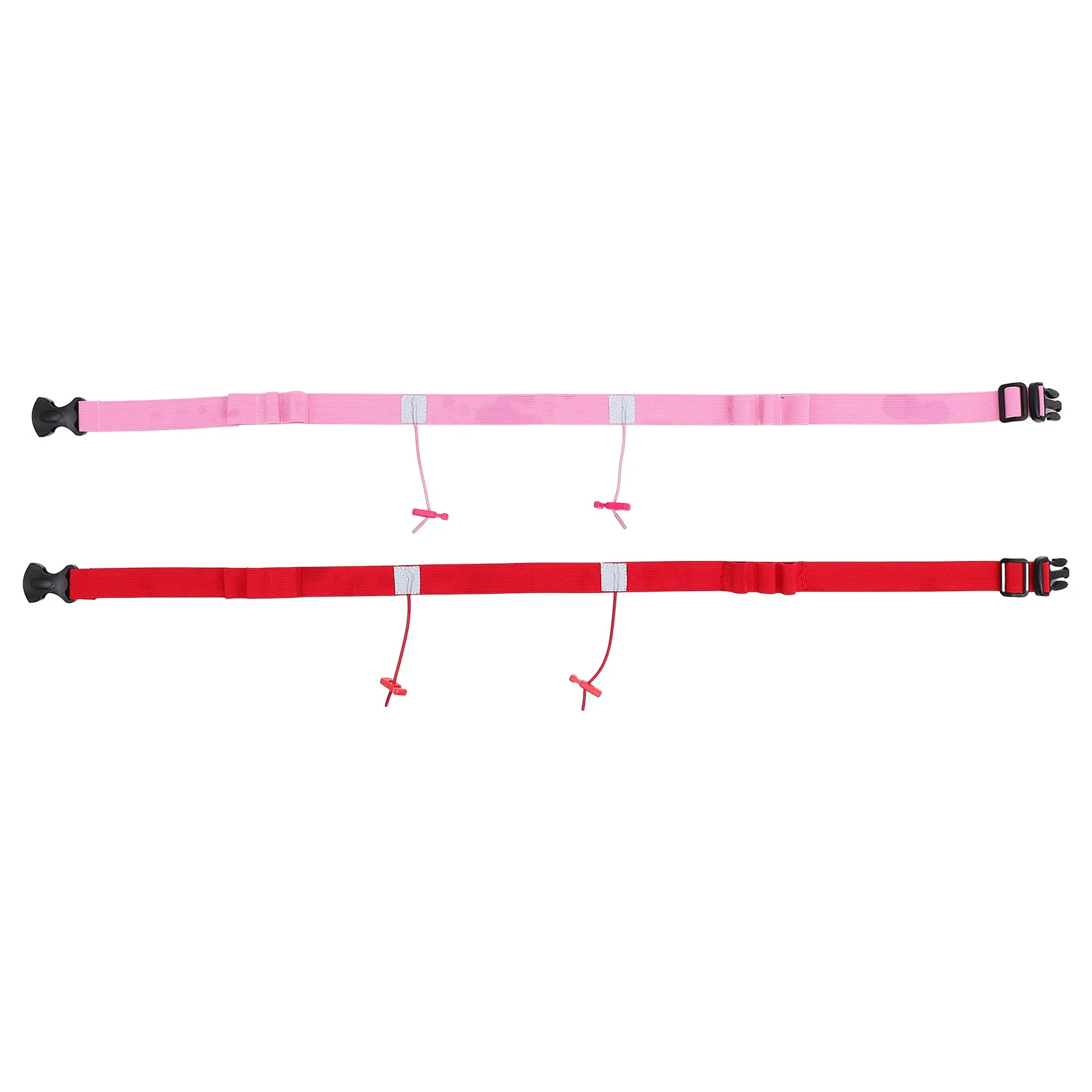 2Pcs Reflective Race Belt Adjustable Flexible Lightweight Safety Band for Running Race Numbers Red Pink