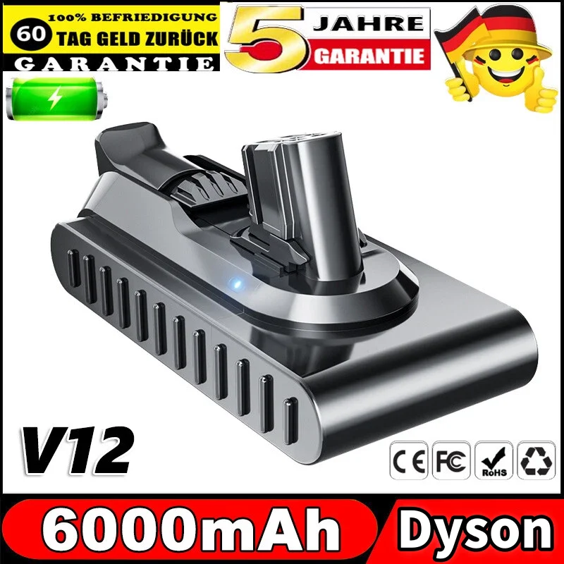 Bateria litowa 25,5V 6000mAh do odkurzaczy Dyson V12, ultracienkich modeli bezprzewodowych Dyson SV20, SV30, SV35, SV46.