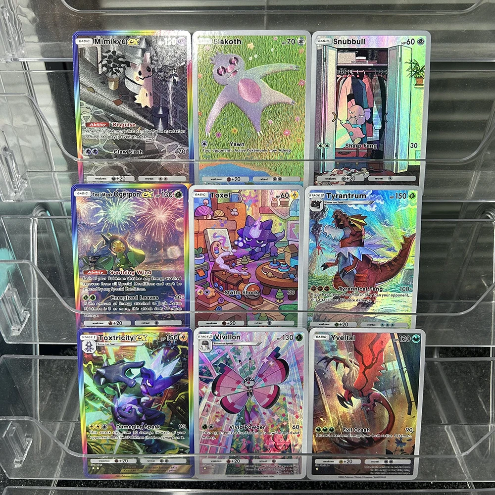 

Anime Ptcg Proxy Tcg Collectible Cards Illustration Rare Color-Flash/coarse-Flash Collection Holo Foil Collectible Cards Gift
