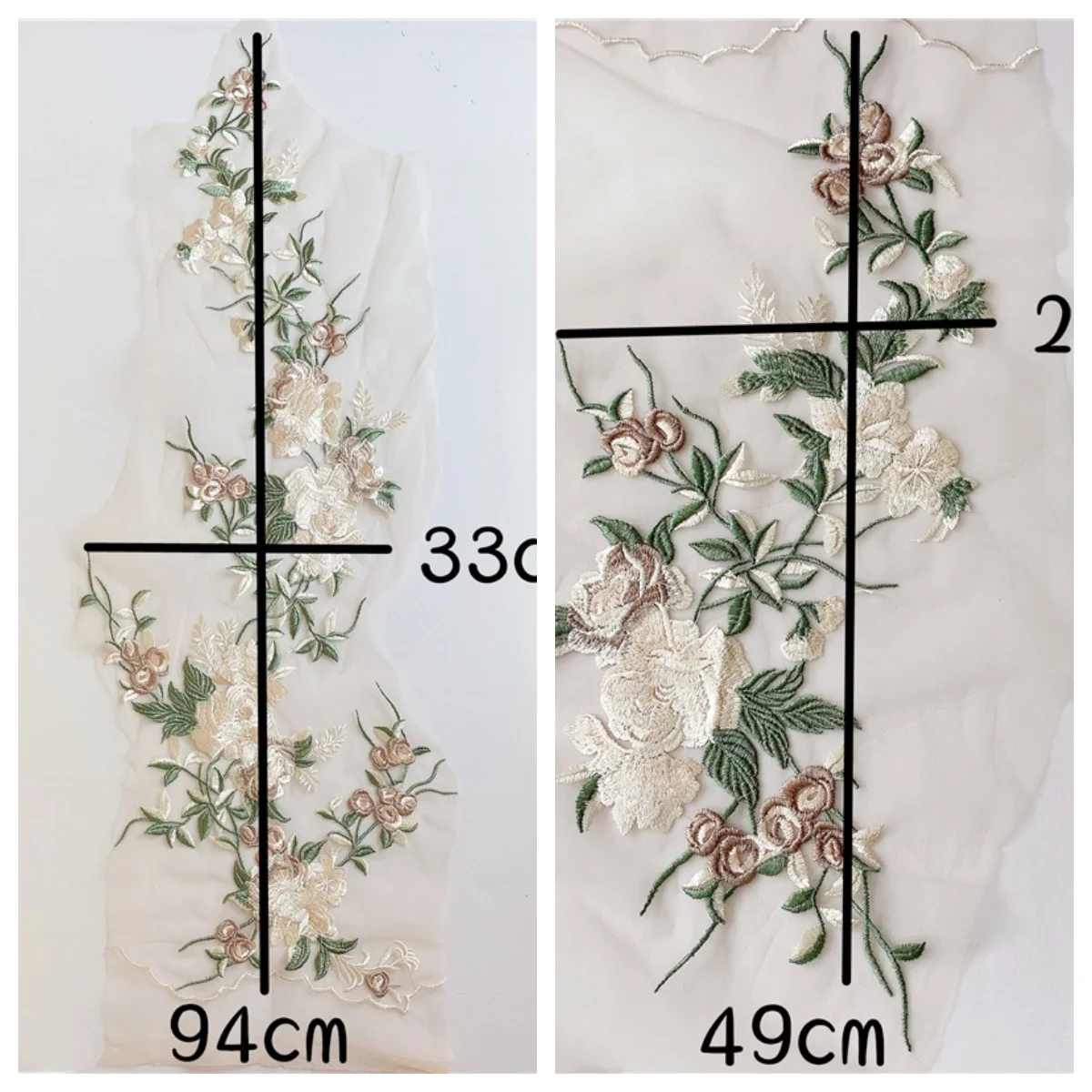 1PCS Big Size Floral Embroidered Applique Patch 5 Colors Lace Flower DIY Dress Crafts