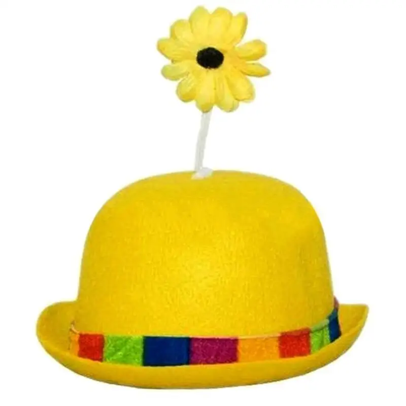 

652F Flower Decors Derby Hat Breathable Colorful Flower Decors Bucket Hat Adult Halloween Party Fisherman Cap Unisex