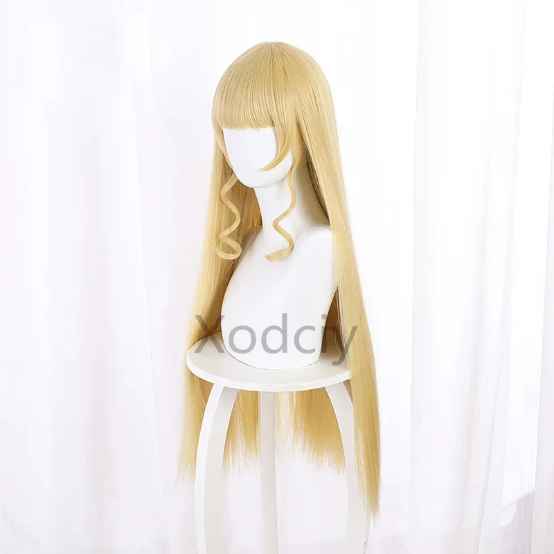 ¡Ama vive!Superestrella!! Peluca de Cosplay Heanna Sumire, peluca amarilla de 80cm de largo, pelo de fibra sintética térmica con gorro de peluca gratis