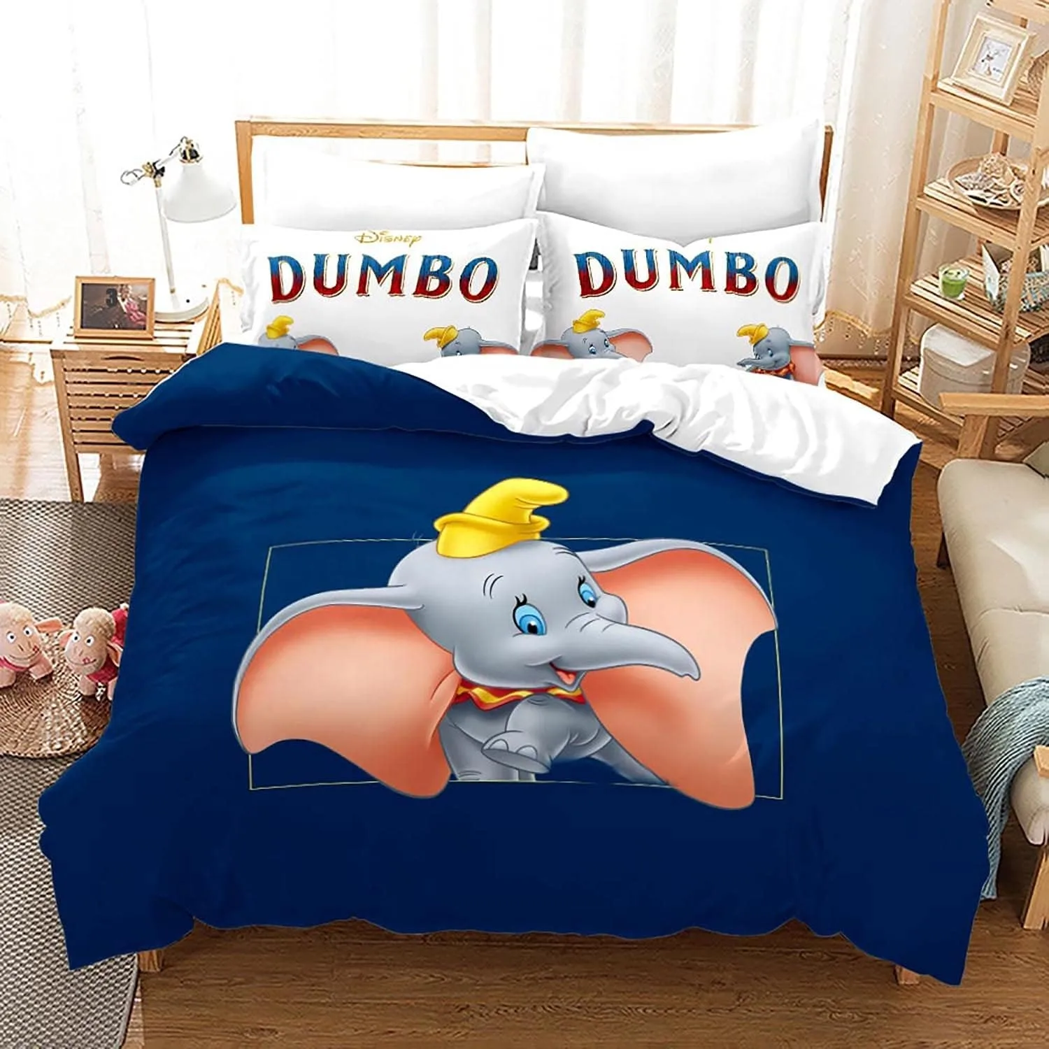 Disney Dumbo Bedding Set Cartoon Duvet Cover Boy/Girl Baby Single Twin King Queen Kids Duvet Cover Set