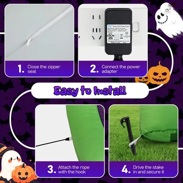 2-Pack 6.9FT Inflatable Octopus Tentacles | Halloween Decoration with Built-in White LEDs | Spooky Outdoor/Indoor Window, Roof,