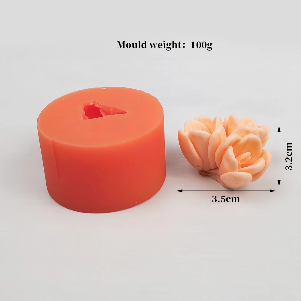 PRZY Flower Ball And Leaf Base Decoration Plant Soap Molds Tulip Bouquet Flower Mold Silicone Flowers Candle Moulds Making Clay