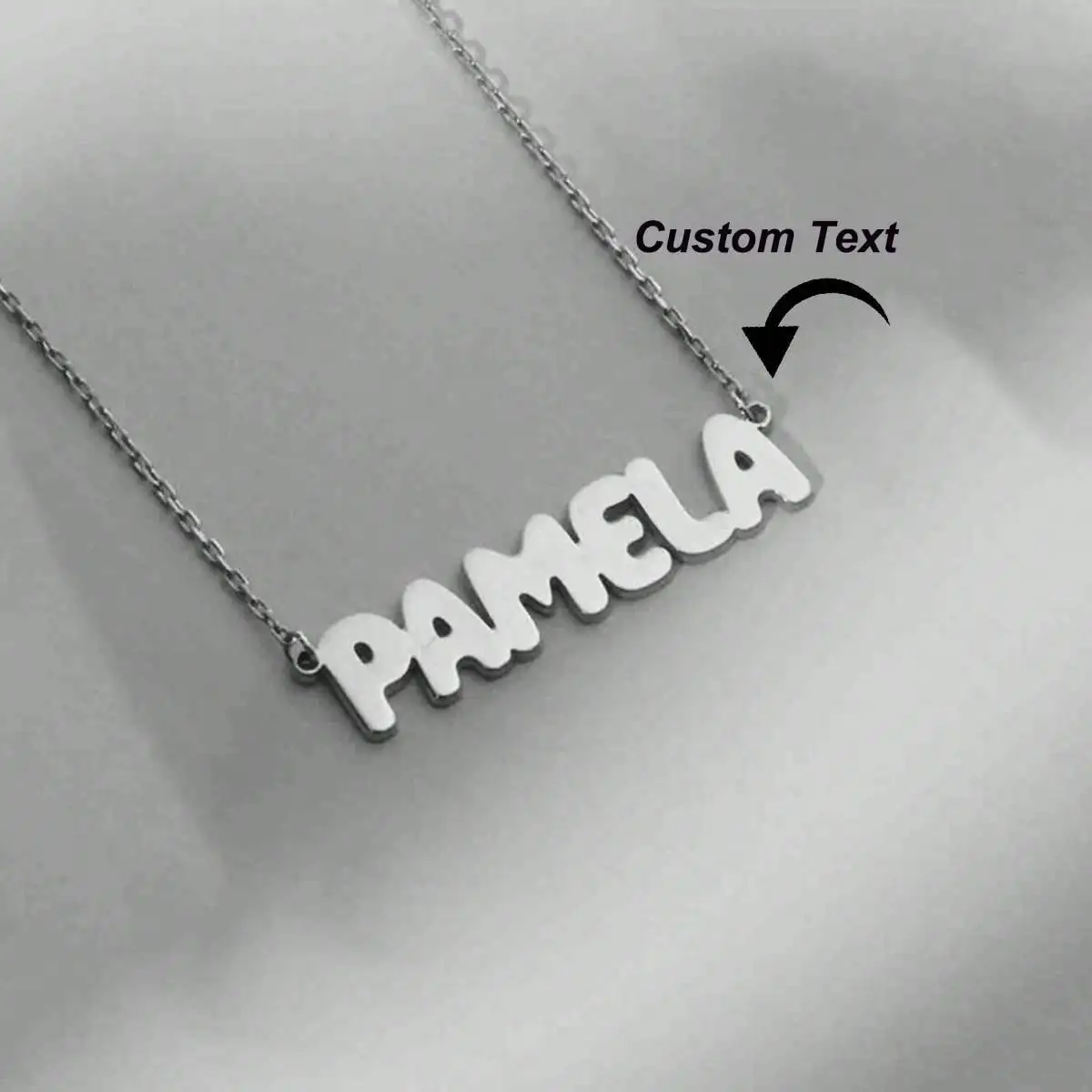 Personal isierte niedliche Buchstaben Name Halskette für Frauen Männer Gold Farbe Edelstahl Kette maßge schneiderte Geburtstag Schmuck Geschenk – Detail 5