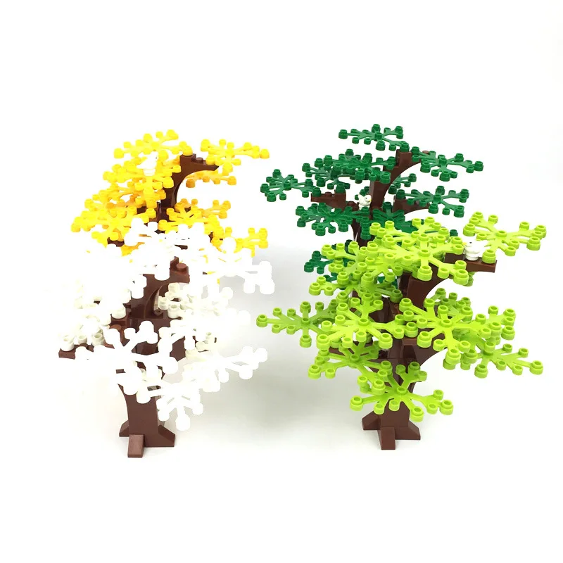 Building blocks MOC four seasons tree birds plant scene small particle building blocks assembly toy tree DIY building blocks