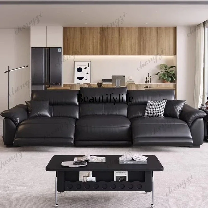 0776 Living Room Sofas And Seating Furniture Armchair Sofa Bed Luxury Modern Electric Retractable Multifunctional Leather Sofa C