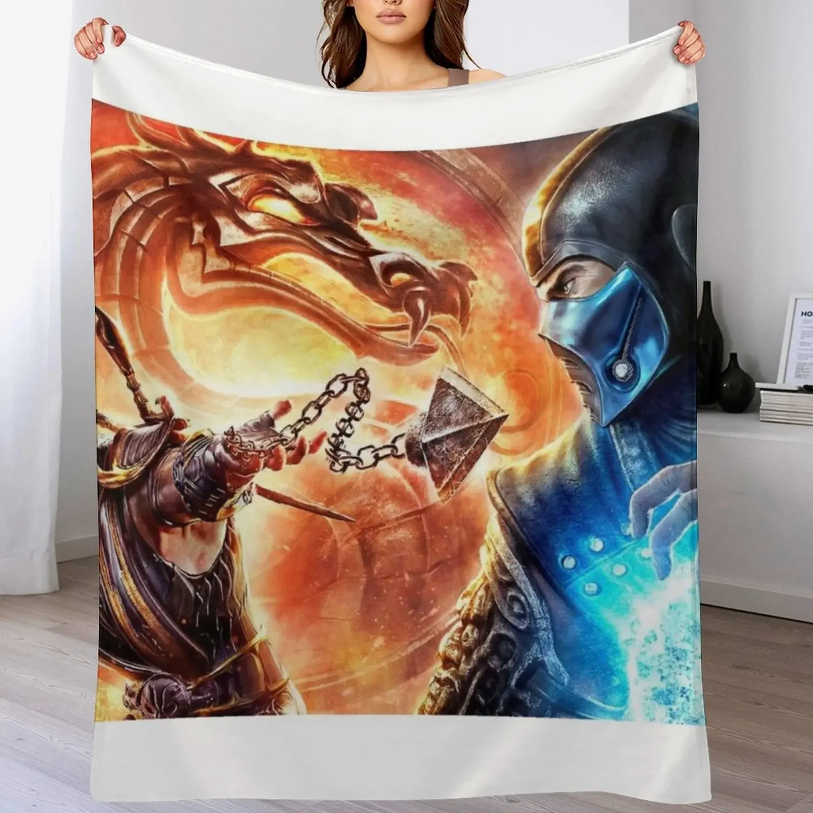 

Mortal Kombat Throw Blanket Portable Lightweight Blanket for Travel Camping