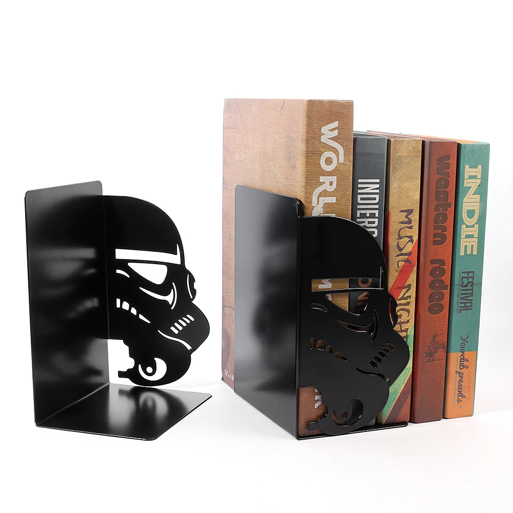 Imagem -03 - Troopers Branco Livro Termina Organizador Book Rack Stand Ferro Bookends Prateleira Livro Pesado Home Desk Papelaria