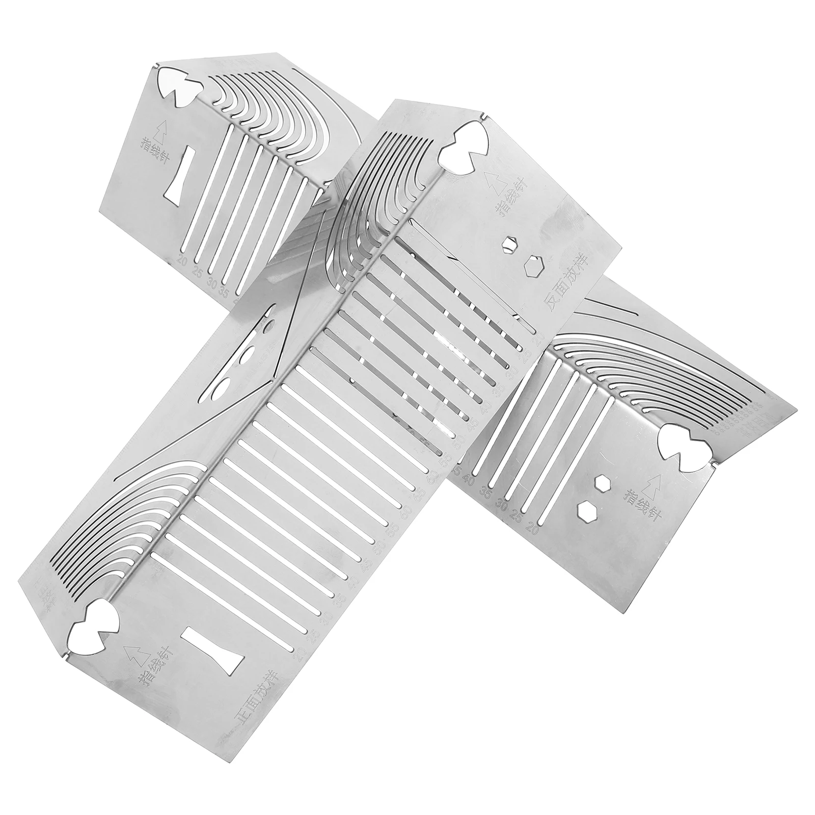 2 قطعة الفولاذ المقاوم للصدأ قوس بمناسبة حاكم متعدد الوظائف زاوية حاكم أداة قياس الدقة لأعمال النجارة المعدنية