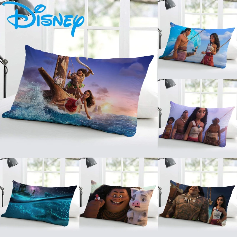 Moana Maui Heihei Pua Disney Anime Movie Peripheral Sofa Lumbar Pillow Case Pillowcase Home Decoration Children’s Toy Gifts