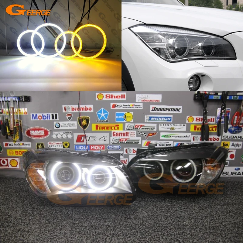 

For BMW X1 E84 2009 2010 2011 2012 2013 2014 2015 Ultra Bright Switchback DRL Turn Signal SMD LED Angel Eyes Kit Halo Rings