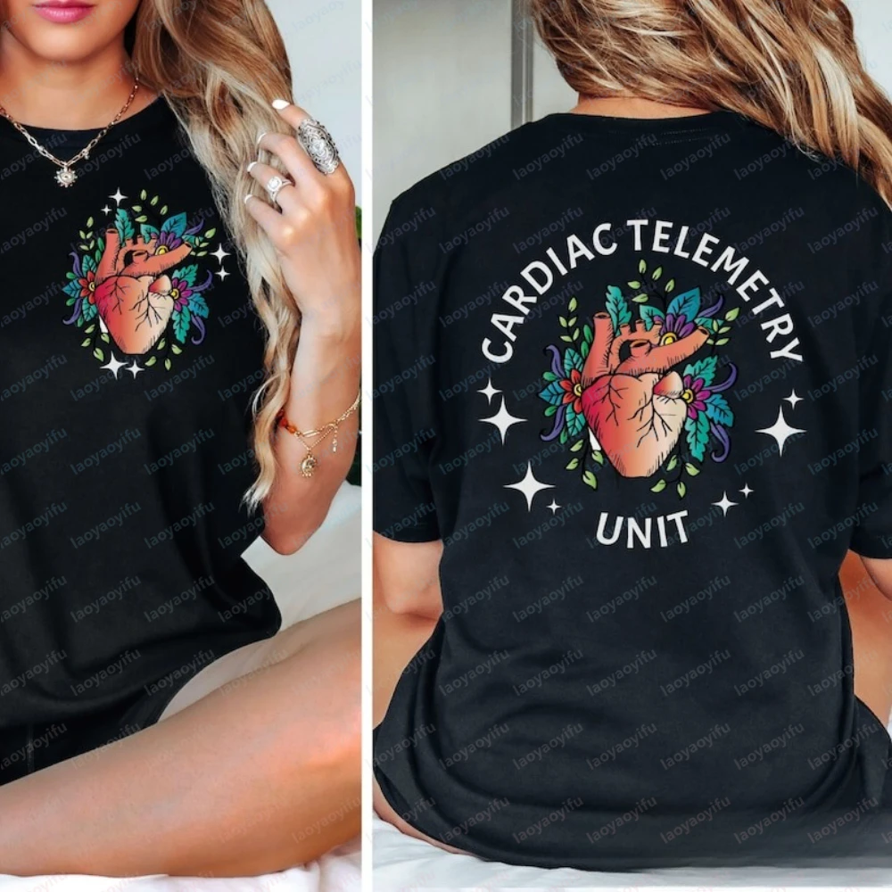 Cardiac Telemetry Unit Nurse Cardiology TShirt CVICU Cardiac Nurse Gift Telemetry RN Cardiovascular Tee Heart Flow Anatomy Tops
