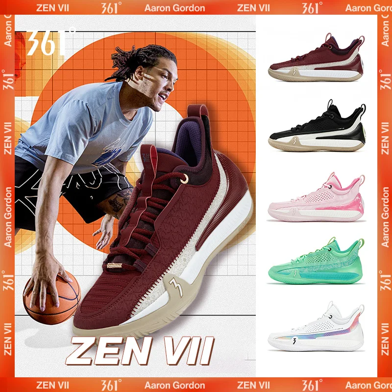 361 Degrees Zen VII Basketball Shoes Breathable Non-Slip Lightweight Wrapped Superior Traction Game-Ready Grip Sneaker 672531111
