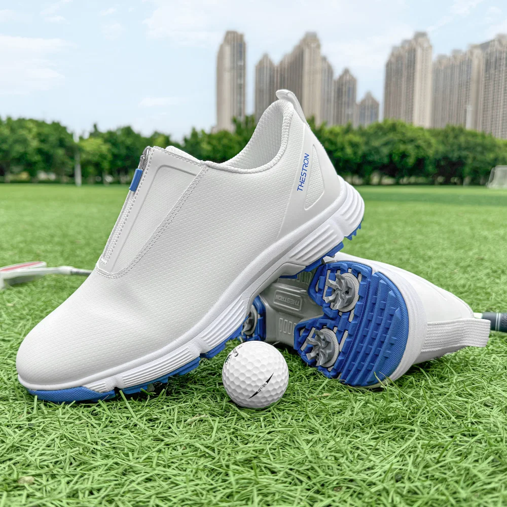 New Men Professional Golf Sport Shoes Zipper Male Golfer Athlete Training Golf Sneakers Spikes Over Size 39-49 Golfing Shoes