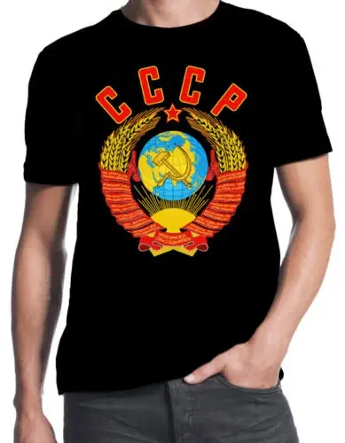 Cotton For Men Custom T-Shirt Streetwear Harajuku Cccp Russian Soviet Crest Logo Red Army Communist Kgb Tees harajuku tops