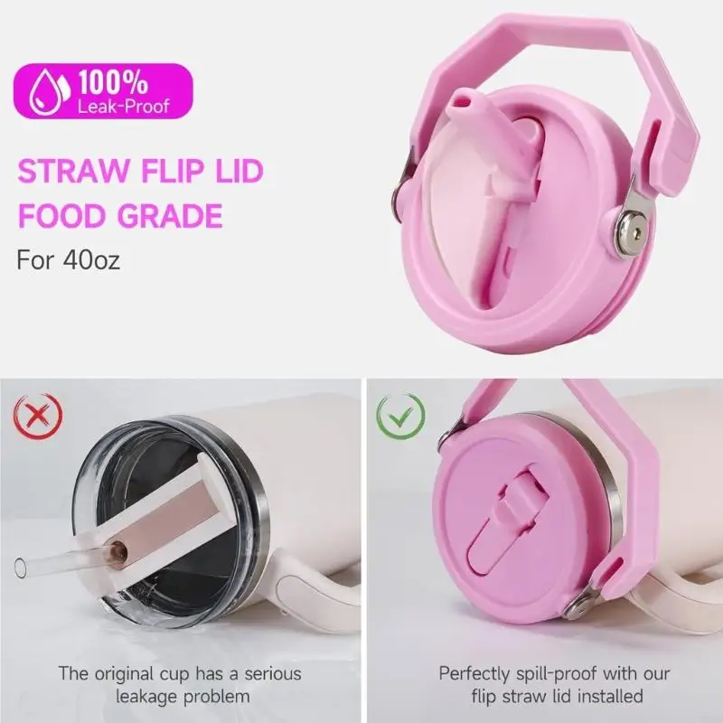 

97QD Сменная соломенная крышка для стаканов на 40 унций Простая установка Герметичная конструкция Аксессуары для пластиковых