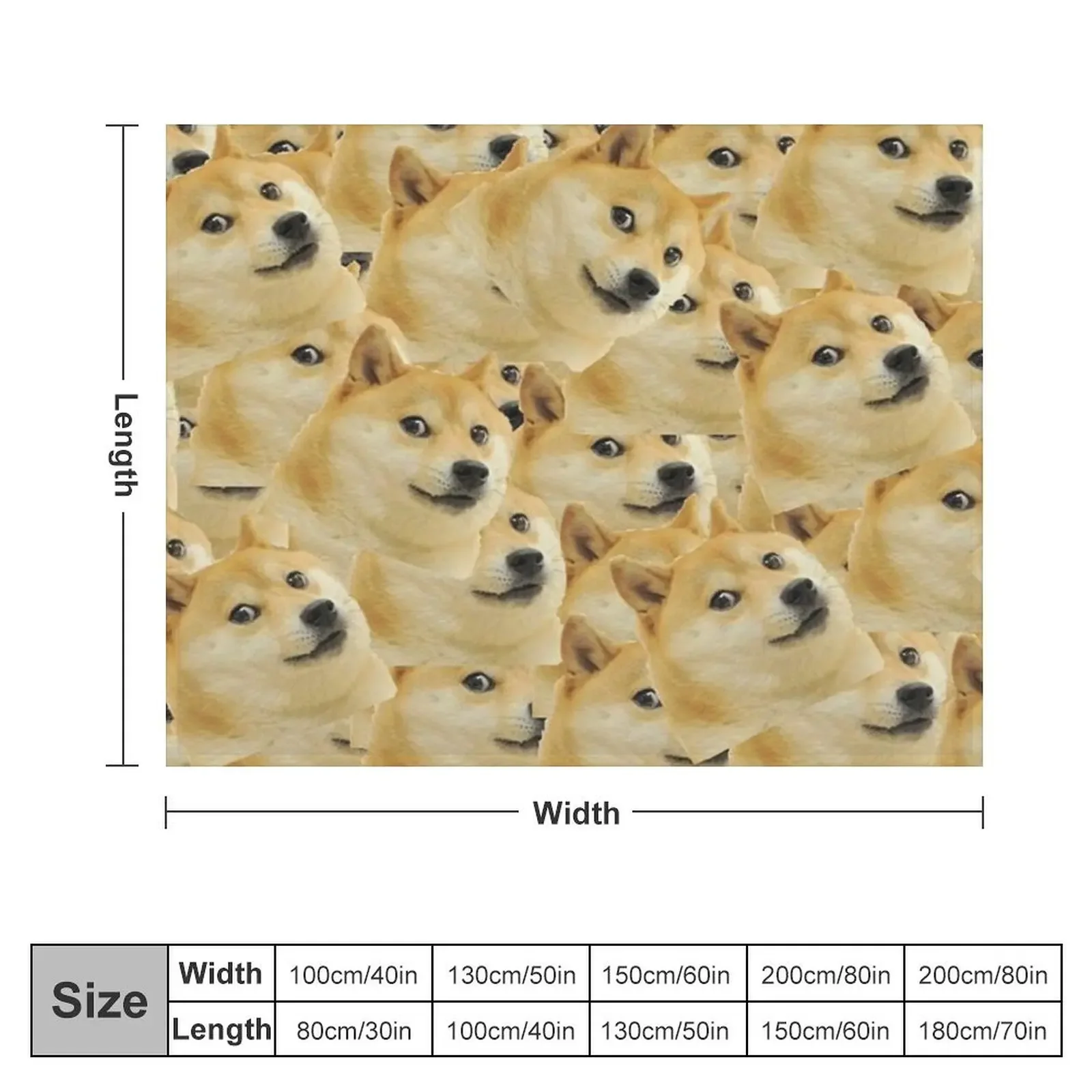 Doge WOW Pattern Shiba Inu Doggo dog meme montage Throw Blanket Stuffeds Soft Luxury Designer For Decorative Sofa Blankets