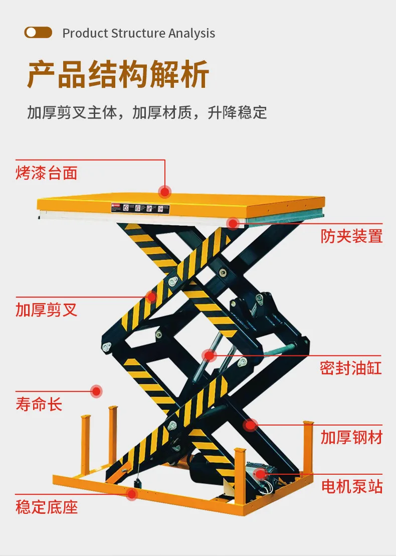Fixed scissor small electric lift hydraulic lift table