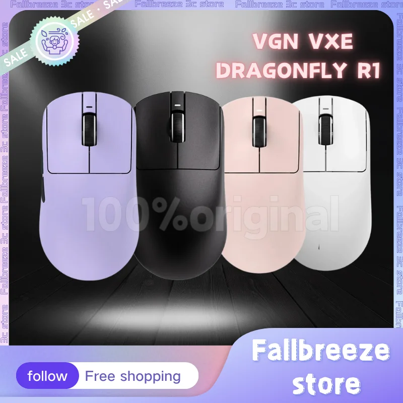 

Vgn Vxe Dragonfly R1 Wireless Mouse Tri Mode R1 Se Pro Max E-Sports Gaming Mouse Lightweight Ergonomics Paw3395 Pc Accessories