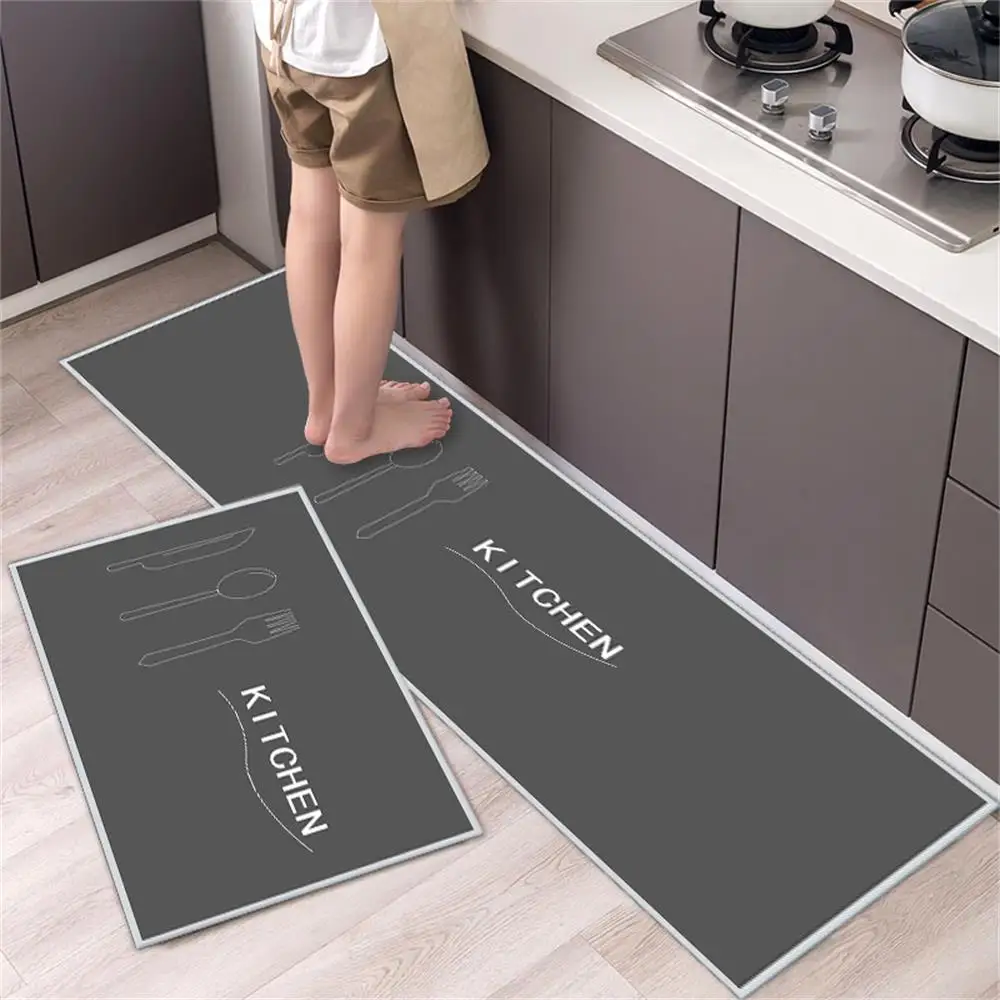 Kitchen Mat Bathroom Carpet Floor Mat Washable Anti Slip Entrance DoorMat Bedroom Living Room Long Bedside Area Hallway Soft Rug