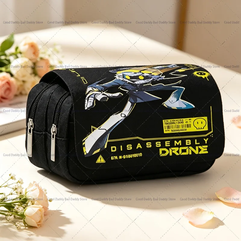 Cool Murder Drones Printed Pencil Bag Anime Robot Large Capacity Double Zipper Stationery Pouch Oxford Storage School Supplies