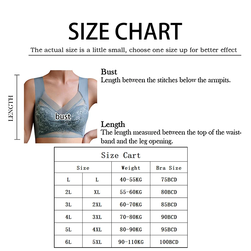 2PCS/Set Women Floral Lace Sport Bras Plus Size Bras Full Cup Backless Vest Female Gather Shock-Proof Wireless Brassiere L-5XL