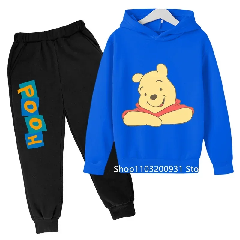 Winnie The Pooh Hoodie Set Kids Stitch Sweatshirts Children Sports Marios Baby Boy Clothes Tops Girls Clothing Narutos Clothes