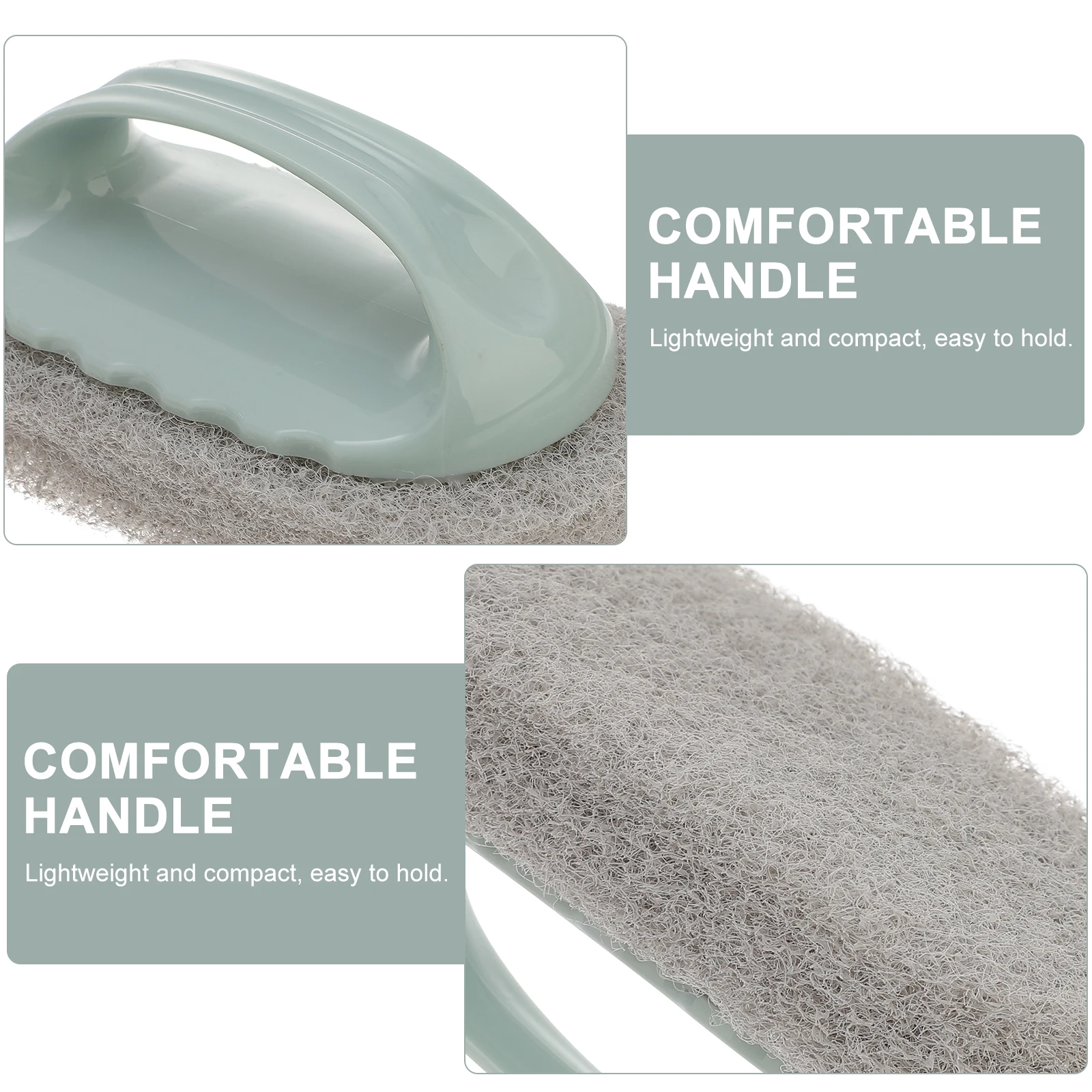 

3pcs Kitchen Cleaning Handle Durable Plastic Scrub Brush Bathroom Tiles Toilet Table Household Use Lightweight Easy Storage Oval