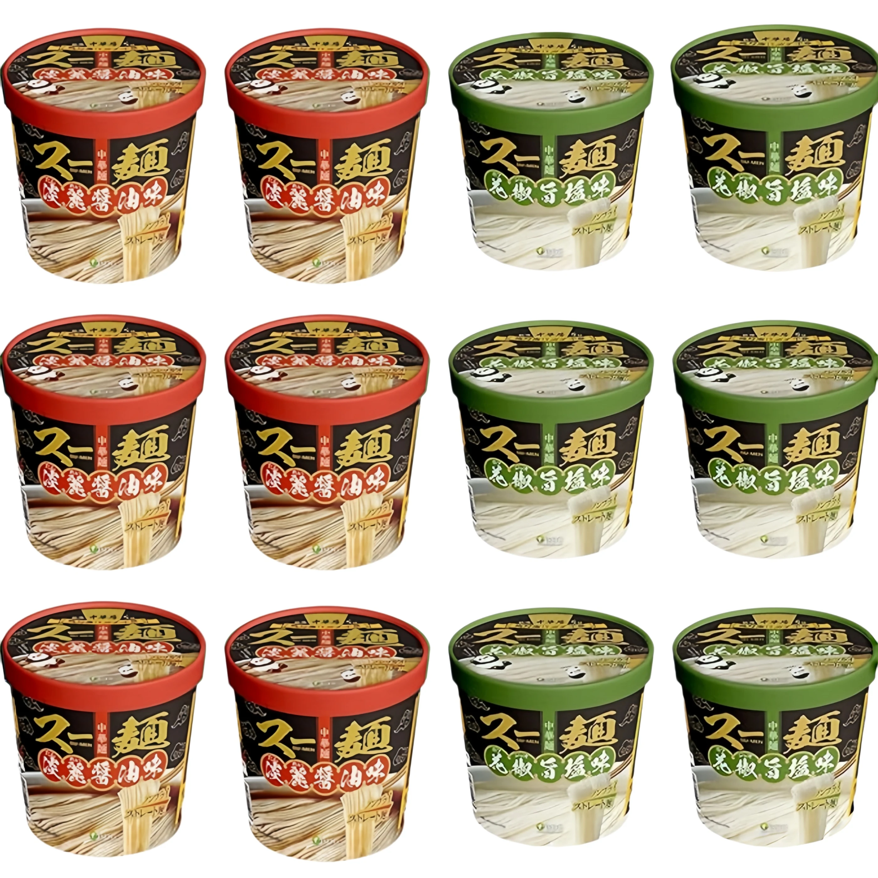 [医食同源ドットコム] iSDG スー麺 (花椒旨塩味)/(淡麗醤油味)  77g × 12食 低カロリー つるつる ノンフライ ストレート麺 即席カップ麺