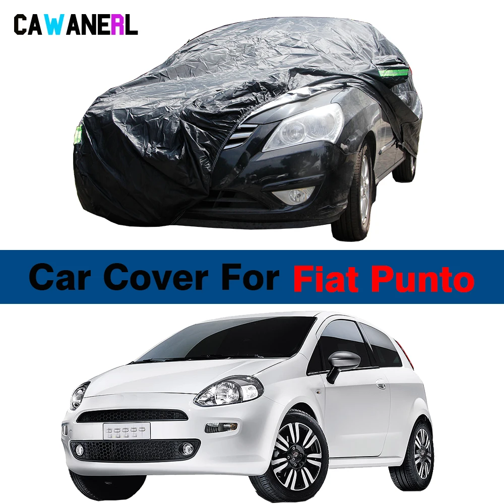 

Черный Автомобильный Чехол, водонепроницаемый для Fiat Punto Grande Punto, автоматический уличный, защита от УФ-лучей, солнца, снега, дождя, устойчивый к царапинам чехол