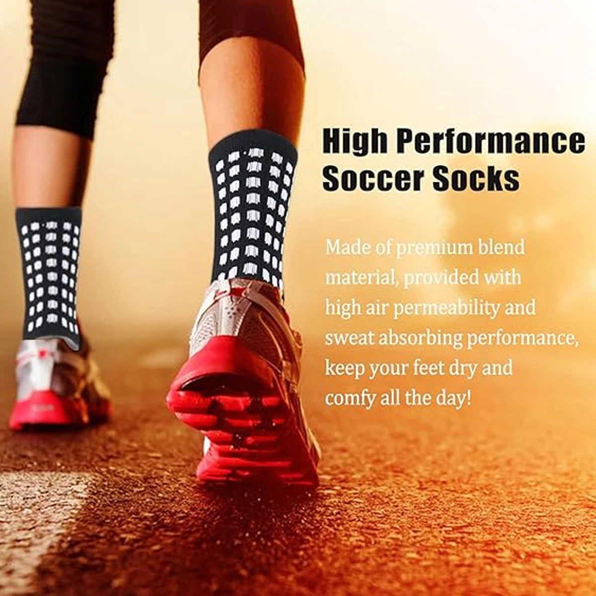 Football socks for children, men and women, anti slip socks, sweat absorbing sports socks, adhesive training socks 33-39