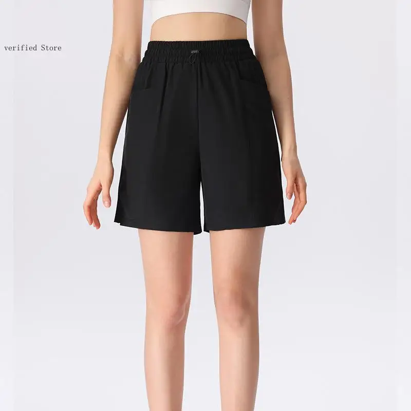 Summer and Autumn Pure Color Loose Sports Running Speed Drying Yoga Fitness and Leisure Wearing Shorts for Women
