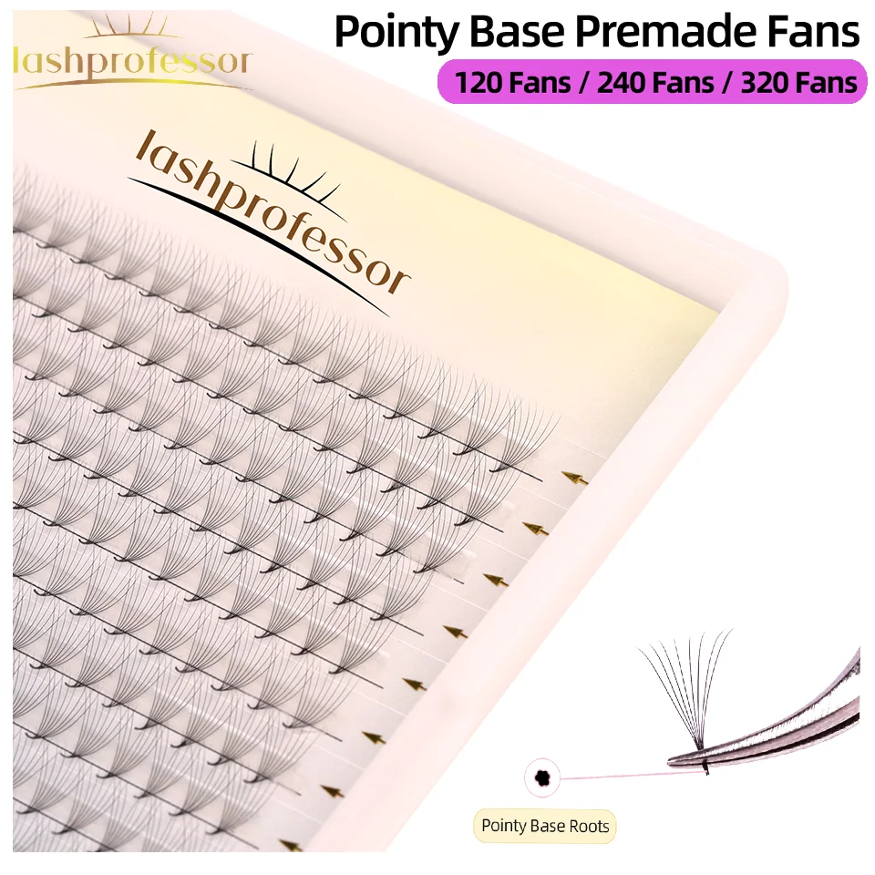 

Lashprofessor Pointy Base Premade Fans Russian Volume 3D 4D-12D Eyelash Extension Premium Volume Fans Faux Mink Thin Base Lashes