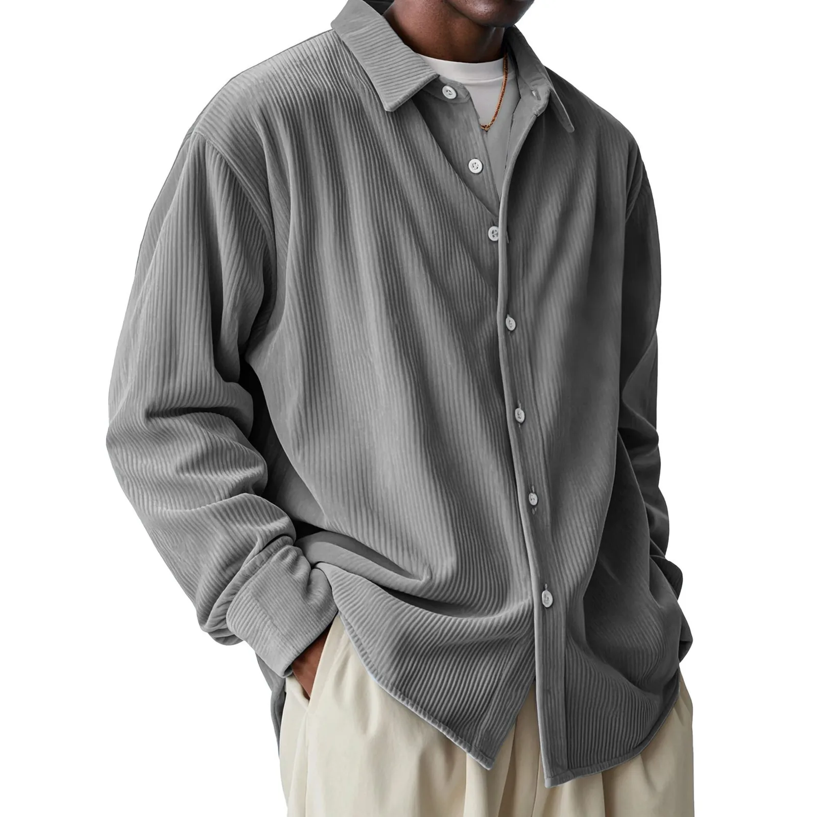 

‌ Мужской повседневный пуловер с длинным рукавом, удобный свободный крой, модная уличная одежда, топ, осенняя мода, базовая толстовка