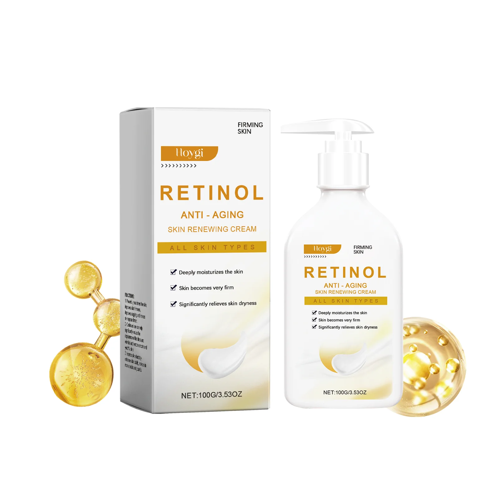 

Retinol Anti-Aging Cream - Firming & Skin Renewing Night Moisturizer for All Skin Types, Deep Hydration + Wrinkle Reduction