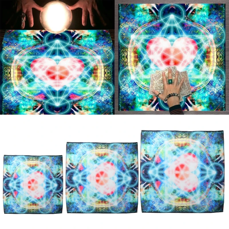 Metatron Heart Astrologys Altars Cloth Tarot Square Tablecloth Divinations Cards Table Cloth Tapestry Decor Witchcraft Supplies